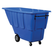 Vestil Plastic Light Duty Tilt Truck 1 Cubic Yard 850 Lb. Capacity Blue TDT-100-LD-BLUE