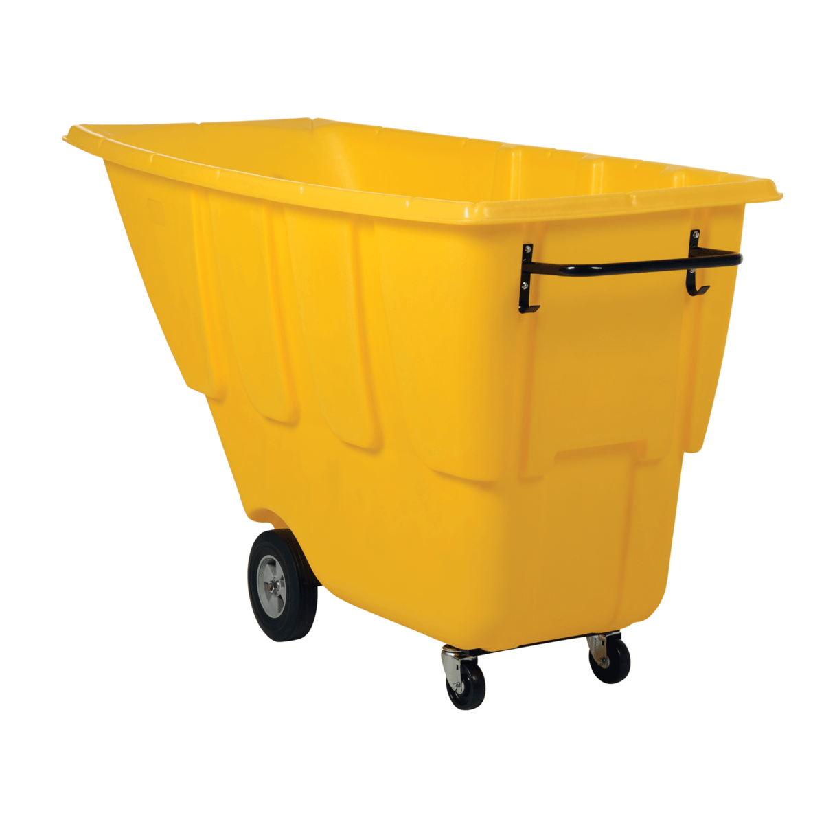 Vestil Plastic Light Duty Tilt Truck 1 Cubic Yard 850 Lb. Capacity Yellow TDT-100-LD-YELLOW