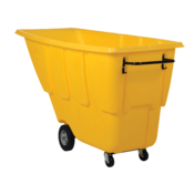 Vestil Plastic Light Duty Tilt Truck 1 Cubic Yard 850 Lb. Capacity Yellow TDT-100-LD-YELLOW