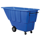 Vestil Plastic Medium Duty Tilt Truck 1 Cubic Yard 1250 Lb. Capacity Blue TDT-100-MD-BLUE