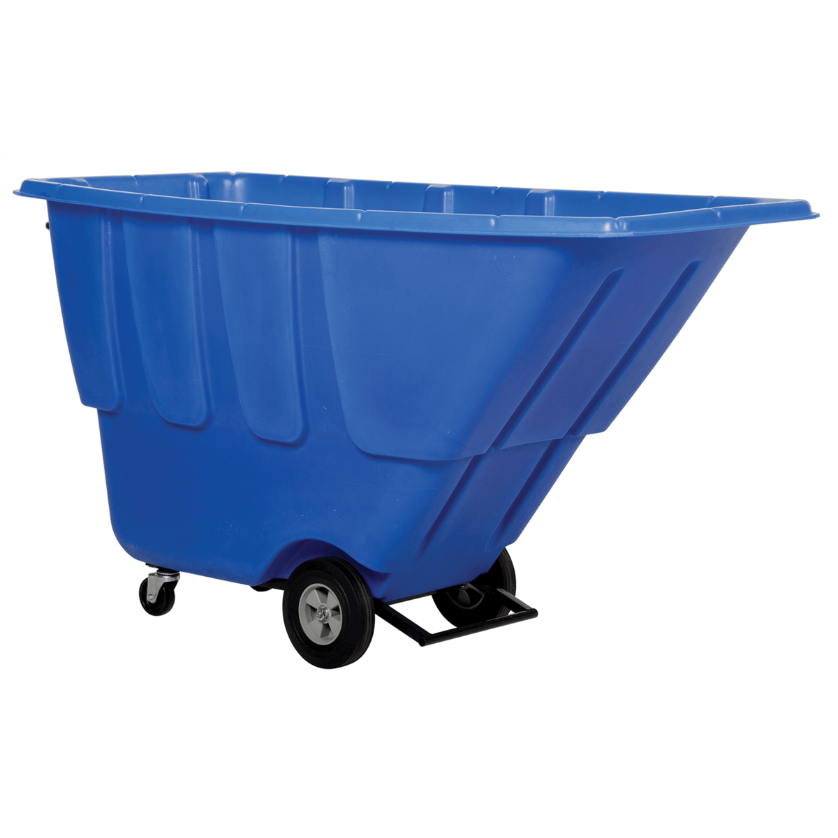 Vestil Plastic Medium Duty Tilt Truck 1 Cubic Yard 1250 Lb. Capacity Blue TDT-100-MD-BLUE