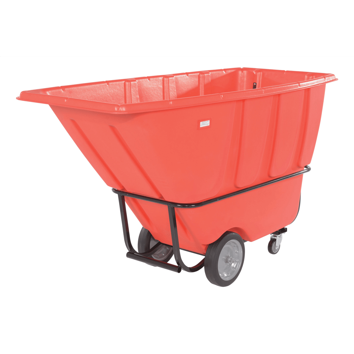 Vestil Plastic Medium Duty Tilt Truck 1 Cubic Yard 1250 Lb. Capacity Red TDT-100-MD-RED