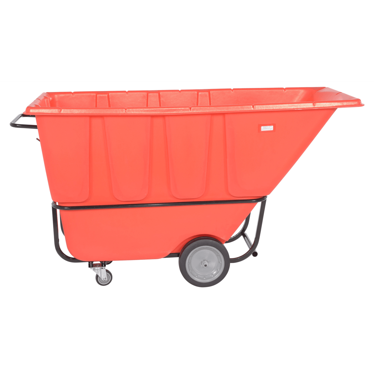 Vestil Plastic Medium Duty Tilt Truck 1 Cubic Yard 1250 Lb. Capacity Red TDT-100-MD-RED
