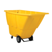 Vestil Plastic Medium Duty Tilt Truck 1 Cubic Yard 1250 Lb. Capacity Yellow TDT-100-MD-YELLOW