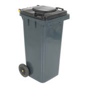 Vestil High Density Polyethylene 32 Gallon Trash Can Gray TH-32-GY