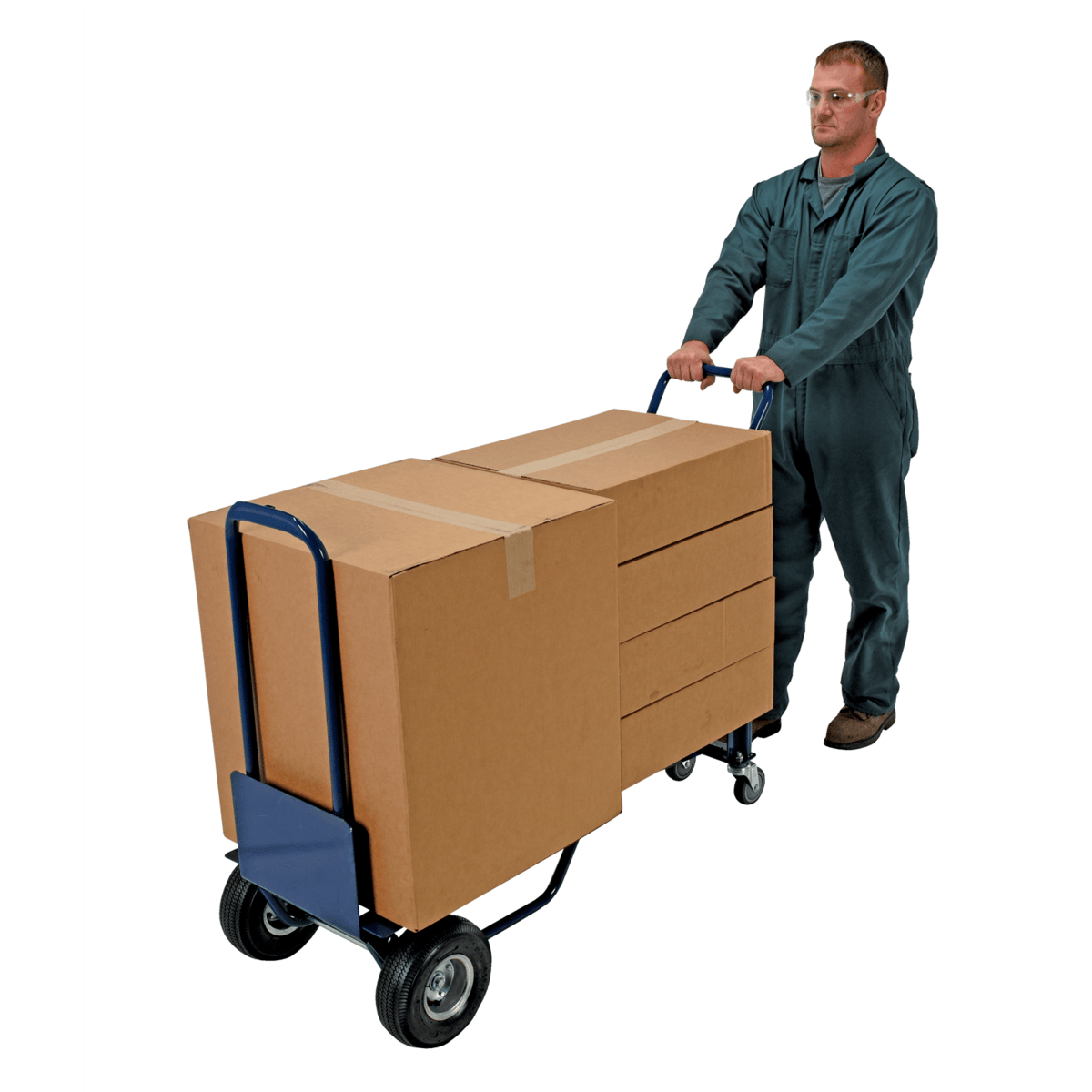 Vestil Steel Four Wheel Hand Truck 600 Lb. Capacity Blue TWC-600-DLX