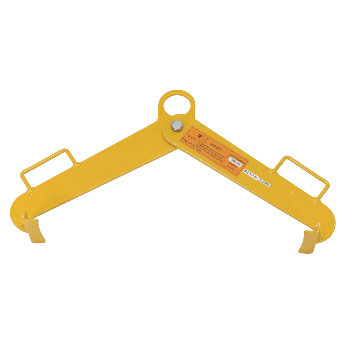 Vestil Steel Vertical Drum Clamp 1,000 Lb. Capacity Yellow VDC-1000