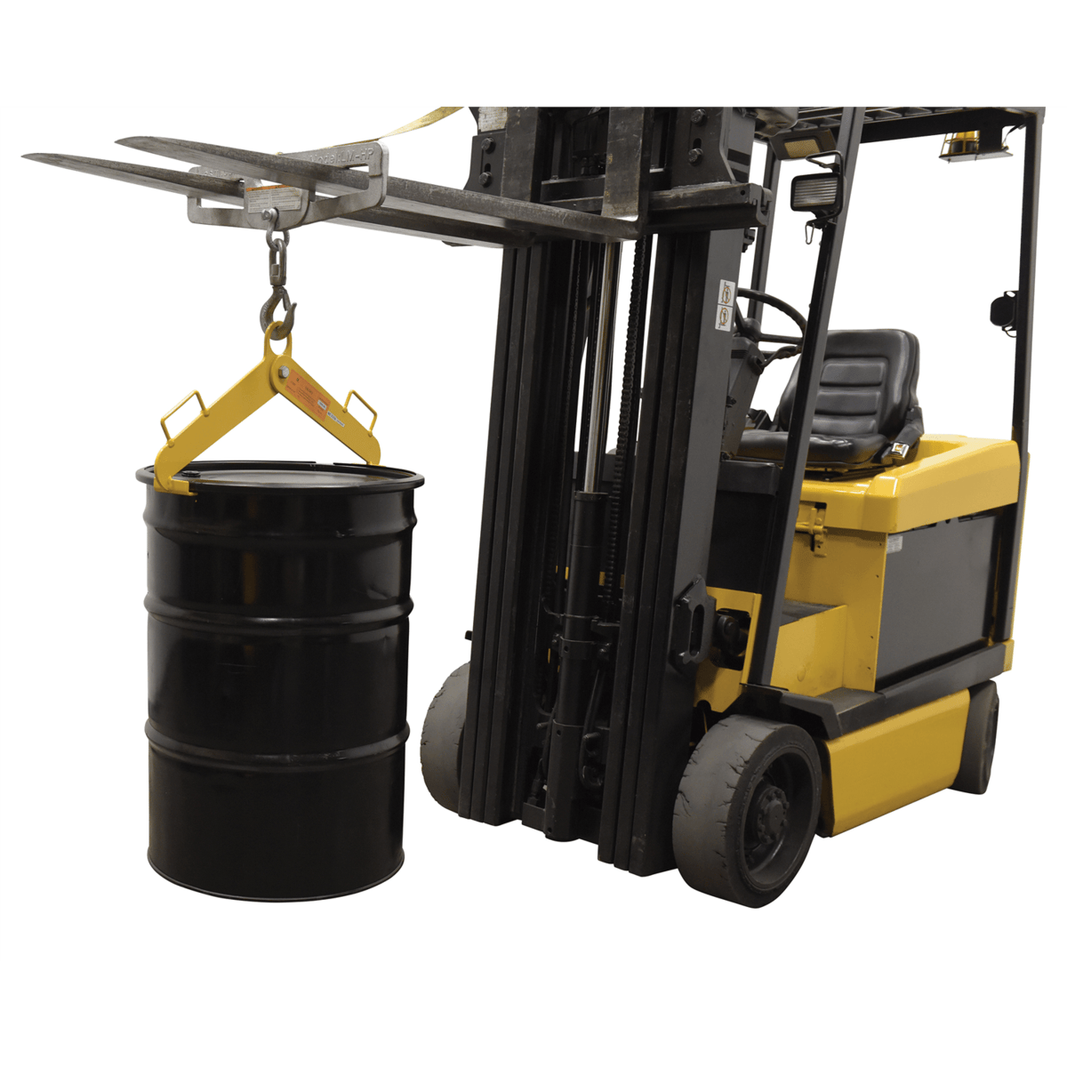 Vestil Steel Vertical Drum Clamp 1,000 Lb. Capacity Yellow VDC-1000