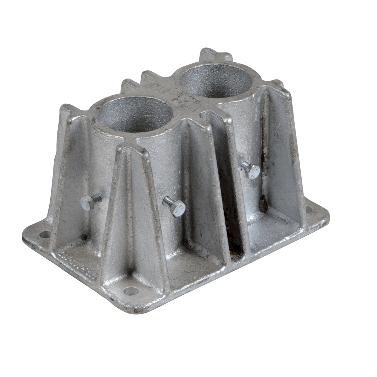 Vestil Cast Steel Double Socket for Pipe Safety Railing Silver VDKR-P102