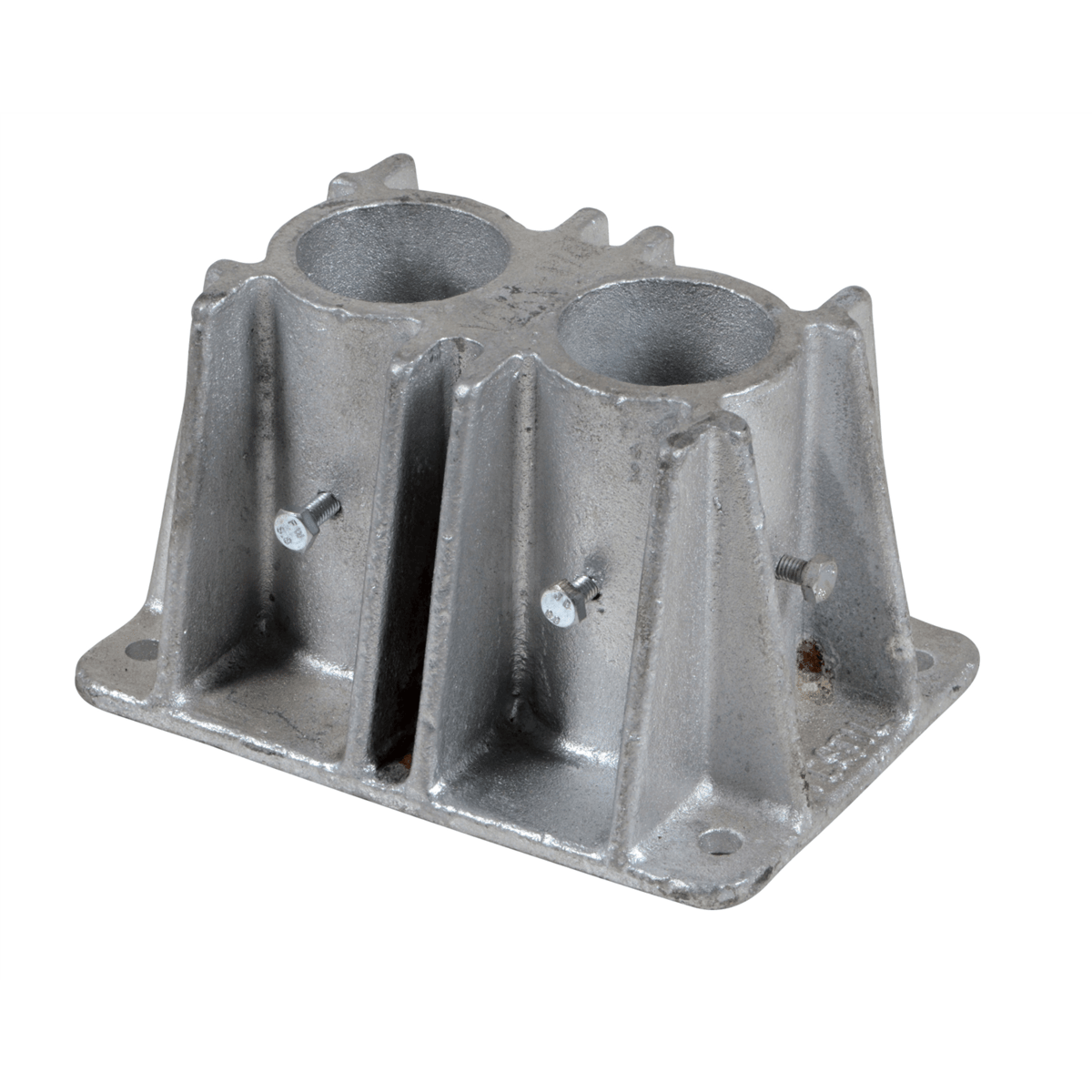 Vestil Cast Steel Double Socket for Pipe Safety Railing Silver VDKR-P102