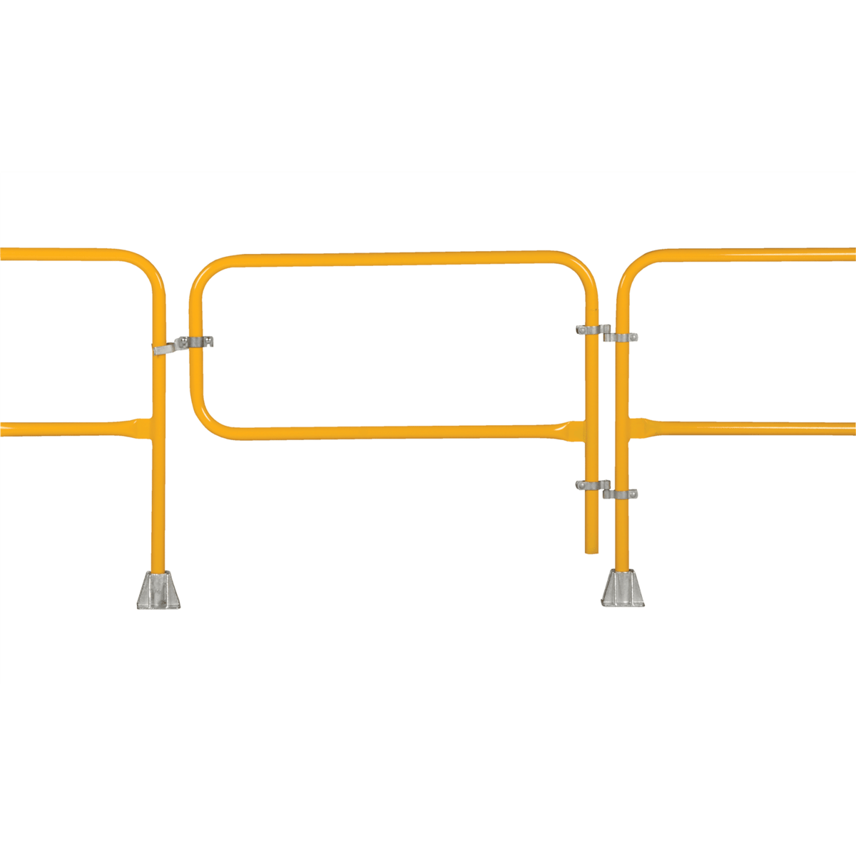 Vestil Steel Pipe Safety Railing Gate P-Shaped 48 In. x 36 In. Yellow VDKR-G4