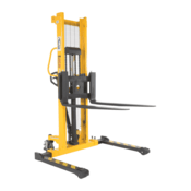 Vestil Steel Manual Stacker Adjustable Forks/Legs 2,000 Lb. Capacity Yellow VHPS-2000-AA
