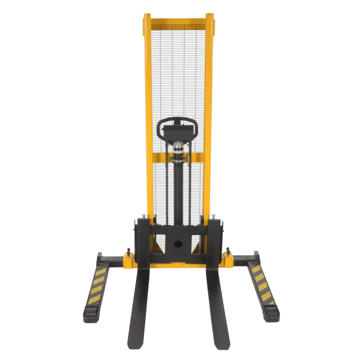 Vestil Steel Manual Stacker Adjustable Forks/Legs 2,000 Lb. Capacity Yellow VHPS-2000-AA