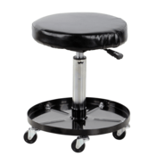 Vestil Ergonomic Foamed Polyurethane Assembly Worker Stool with Casters 300 Lb. Black/Silver WLPS-2
