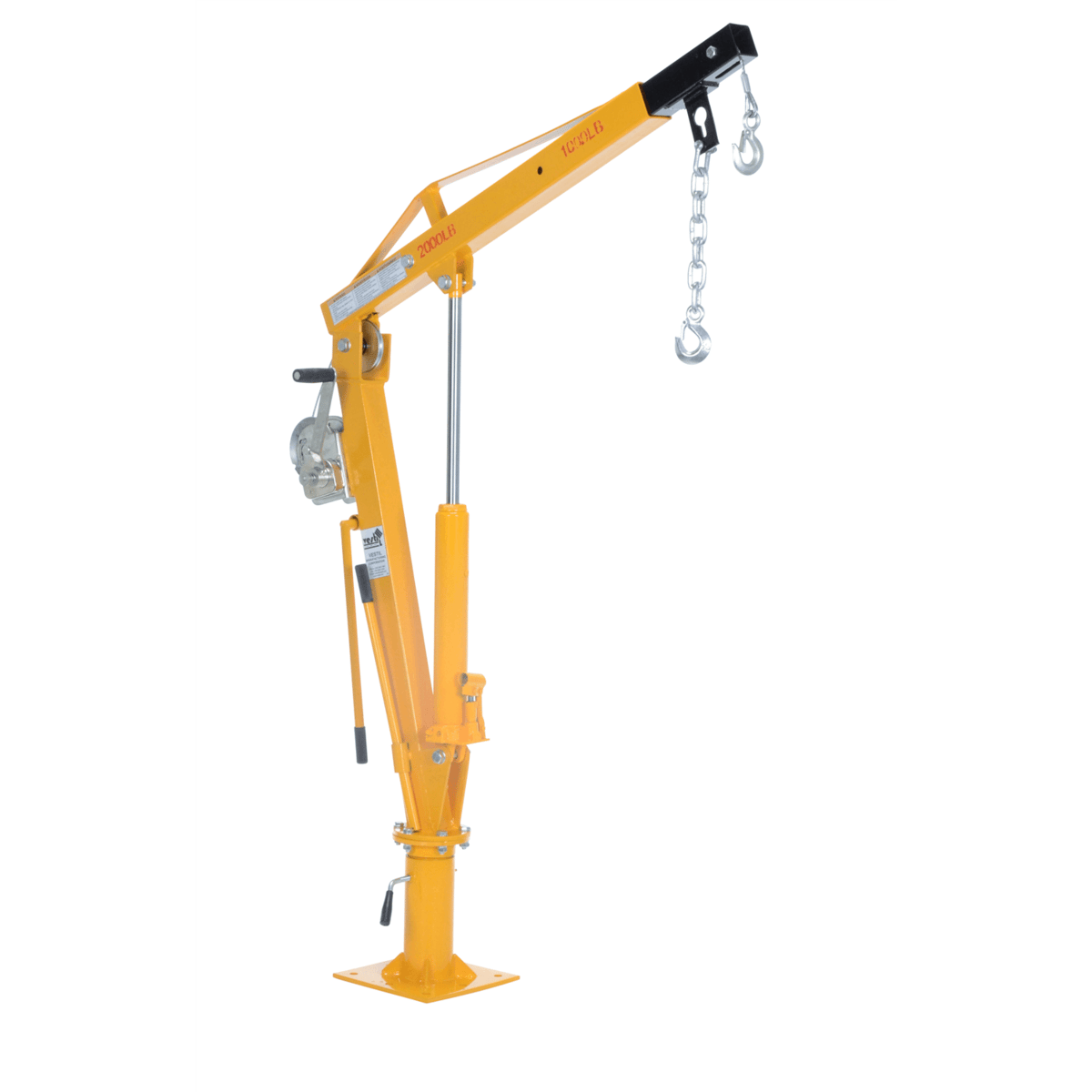 Vestil Steel Winch Truck Jib Crane Extended Capacity 1000 Lb. Yellow WTJ-4