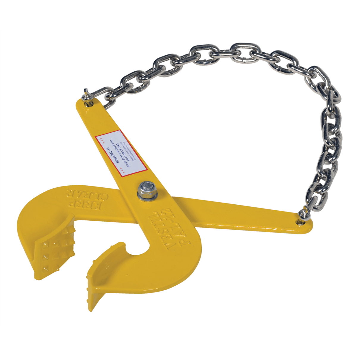 Vestil Steel Single Scissor Pallet Puller 7 In. Jaw Opening 5000 Lb. Pulling Capacity Yellow PAL-12