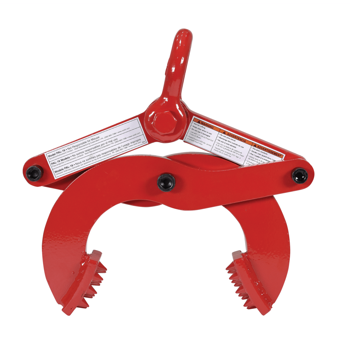 Vestil Steel Single Scissor Pallet Puller 5 In. Jaw Opening 6000 Lb. Pulling Capacity Red PAL-16