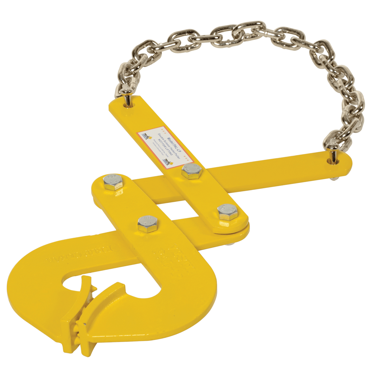 Vestil Steel Low Profile Dble Scissor Pallet Puller 2In x 16-3/4In x 13-3/4In 5000Lb Yellow PAL-LP