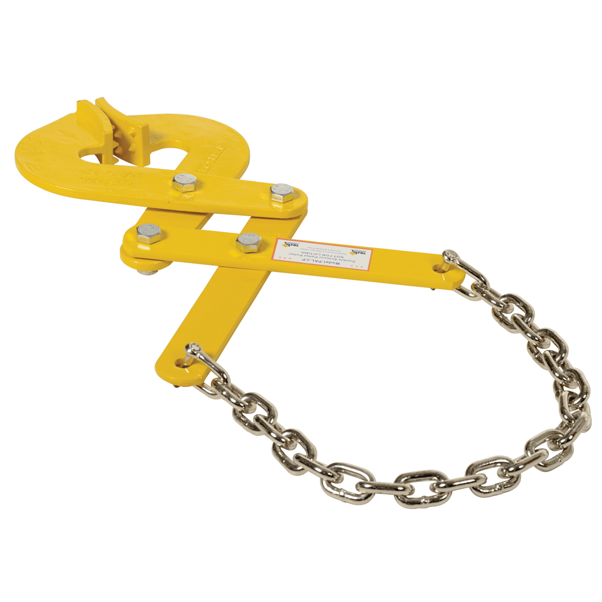 Vestil Steel Low Profile Dble Scissor Pallet Puller 2In x 16-3/4In x 13-3/4In 5000Lb Yellow PAL-LP