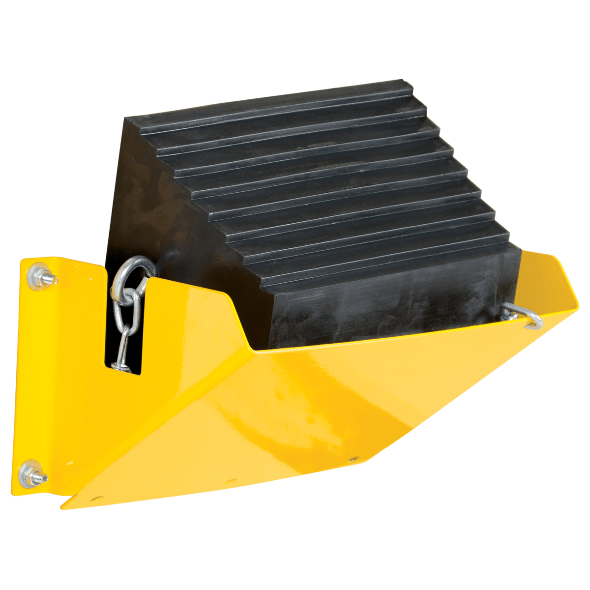 Vestil Steel Wheel Chock Holder 4 Mounting Holes 40 Lb. Capacity Yellow WC-H