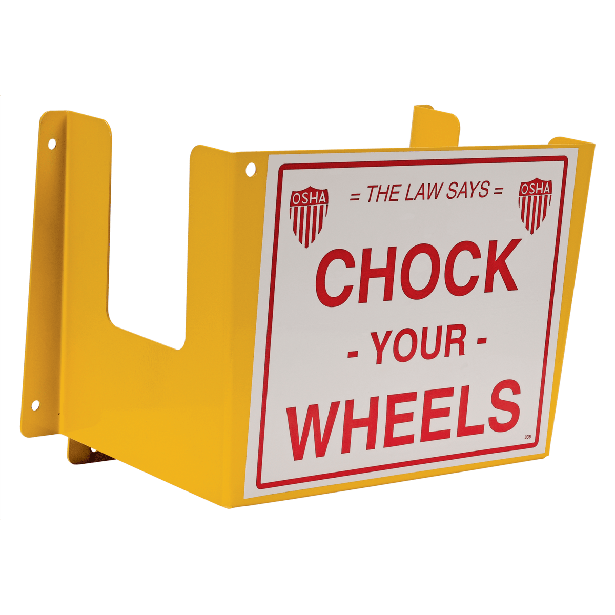 Vestil Steel Wheel Chock Holder 6 Mounting Holes 40 Lb. Capacity Yellow WC-H-R