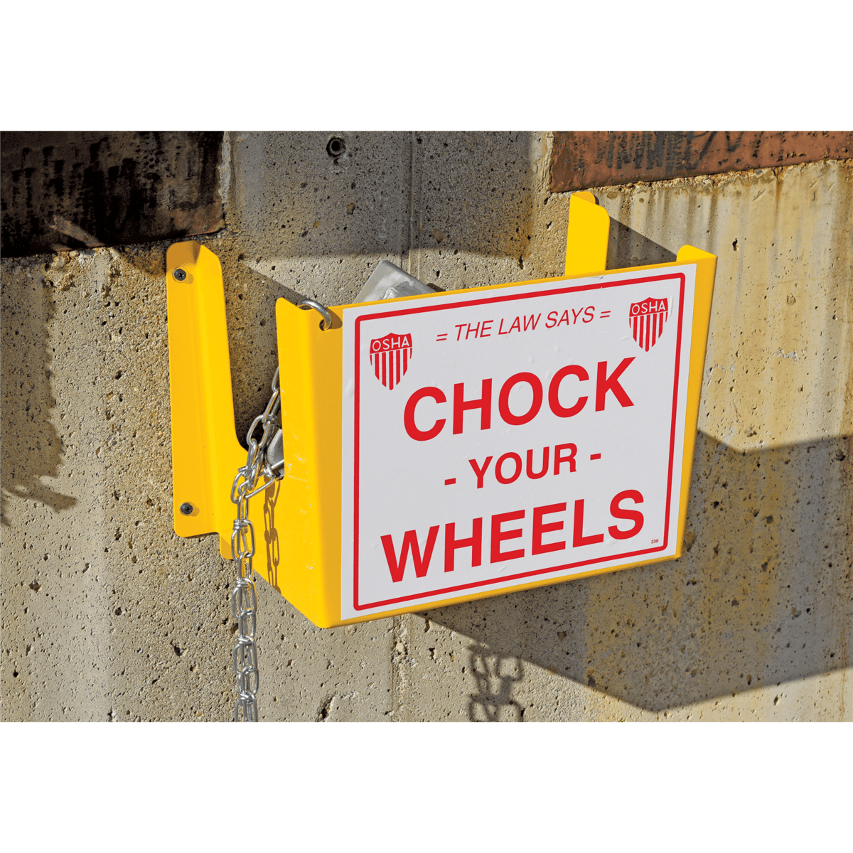 Vestil Steel Wheel Chock Holder 6 Mounting Holes 40 Lb. Capacity Yellow WC-H-R
