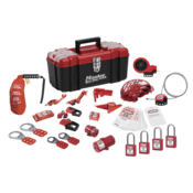 Master Lock® Lockout Toolbox, Valve and Electrical Device Assort, 4 ZENEX™ Padlocks, 1457VE410KAPRE