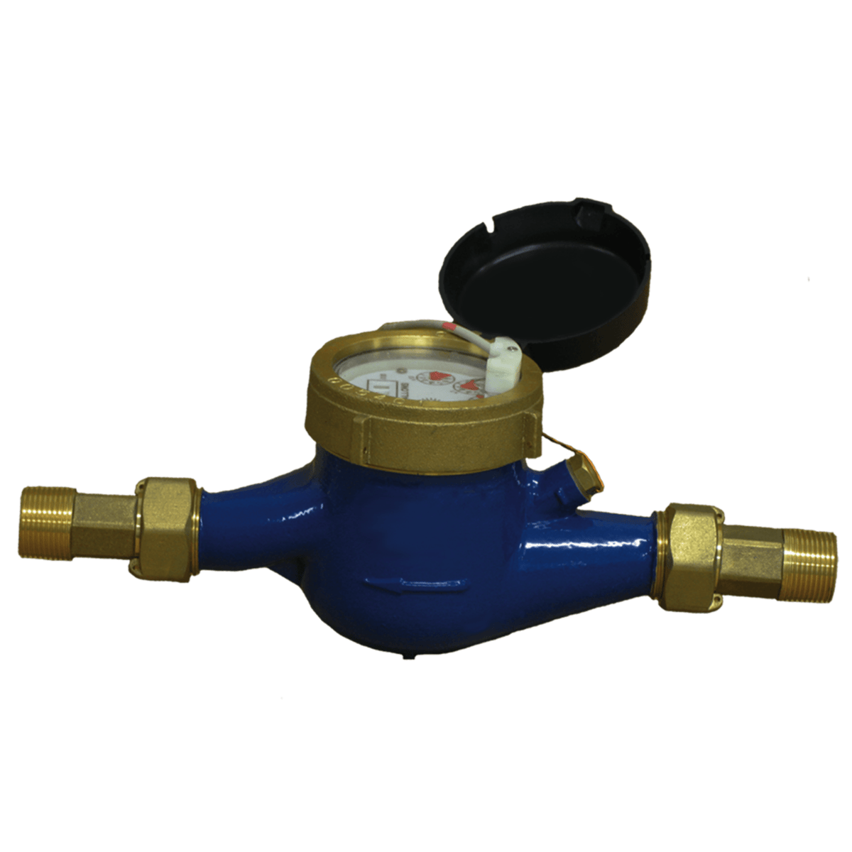 Pulsafeeder MultiJet Pulse Water Meter, Lead-Free Brass, 1 GPM/Contact, 1.5" MNPT, 100 GPM