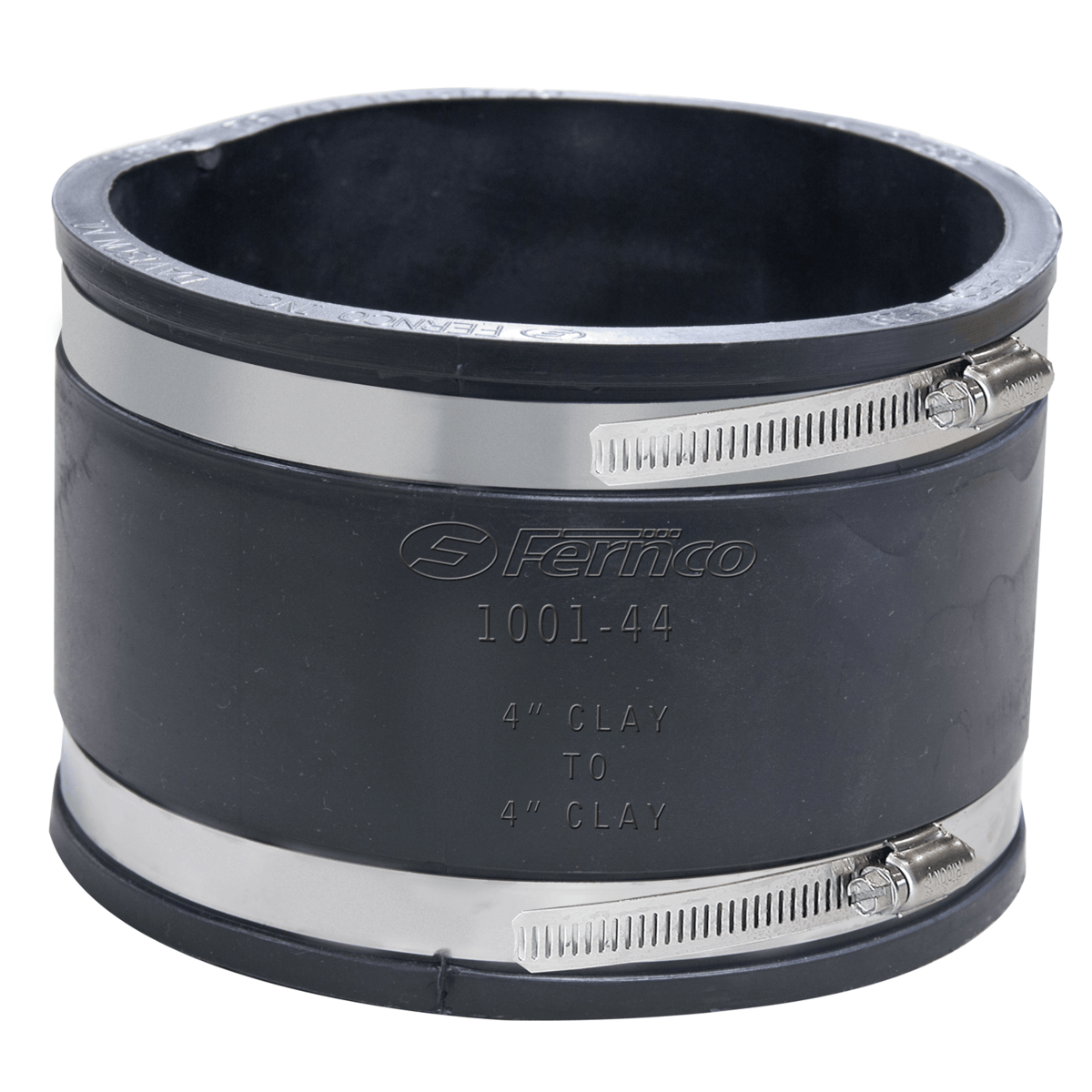 Fernco 4" Flexible PVC Pipe Coupling for Clay to Clay Plumbing, 1001-44