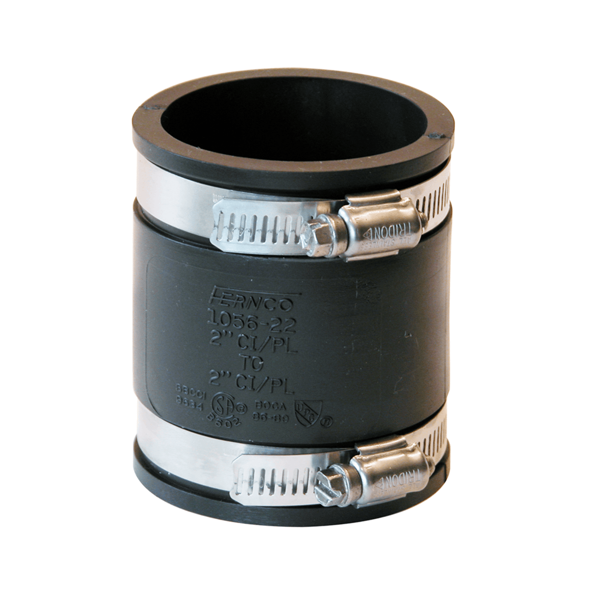 Fernco 2" Flexible PVC Pipe Coupling for Cast Iron or Plastic, 1056-22