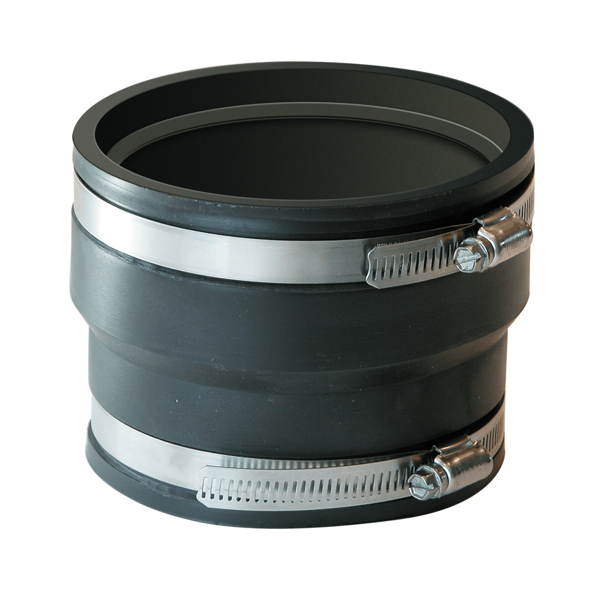 Fernco 4" Flexible PVC Pipe Coupling for Corrugated Pipe to PVC, 1070-44