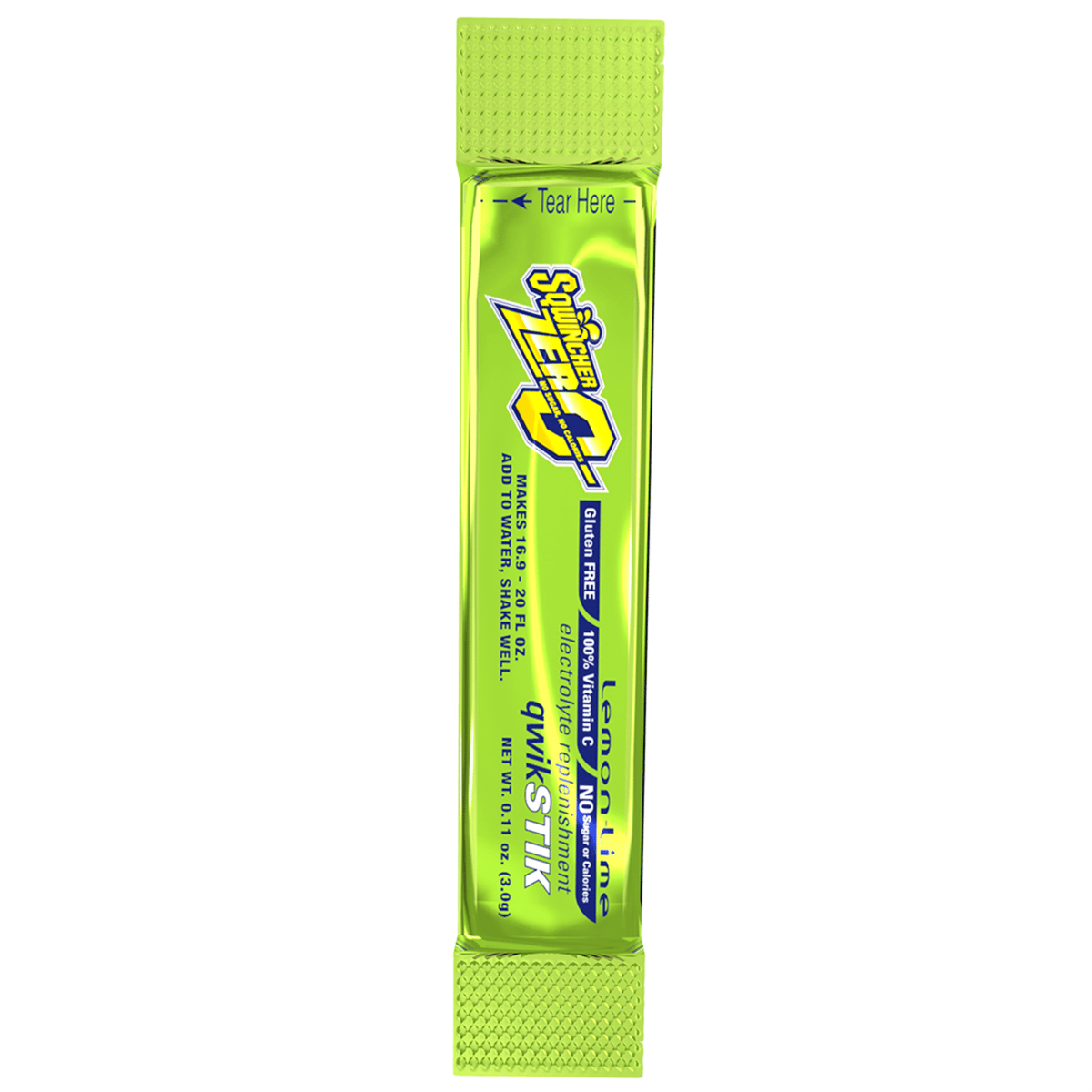 Sqwincher 20oz Yield, Powder Single Serve, Zero, Lemon Lime, Pack of 50