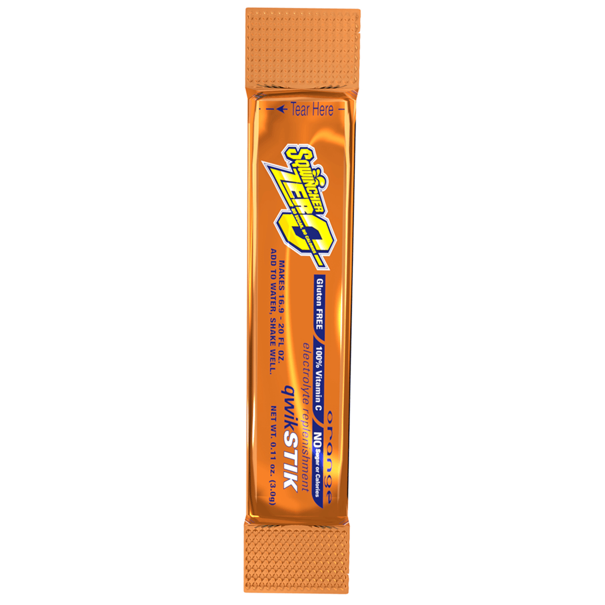 Sqwincher 20oz Yield, Powder Single Serve, Zero, Orange, Pack of 50