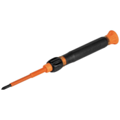 Klein® Tools 2-in-1 Insulated Electronics Screwdriver, Phillips, Slotted Bits