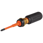 Klein® Tools Flip-Blade Insulated Screwdriver, 2-in1, Ph Bit #2, Sl Bit 1/4-Inch