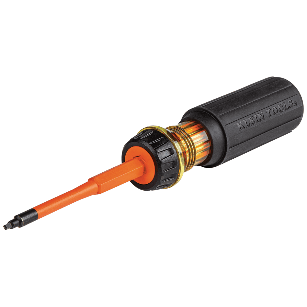 Klein® Tools Flip-Blade Insulated Screwdriver, 2-in-1, Square Bit #1 and #2