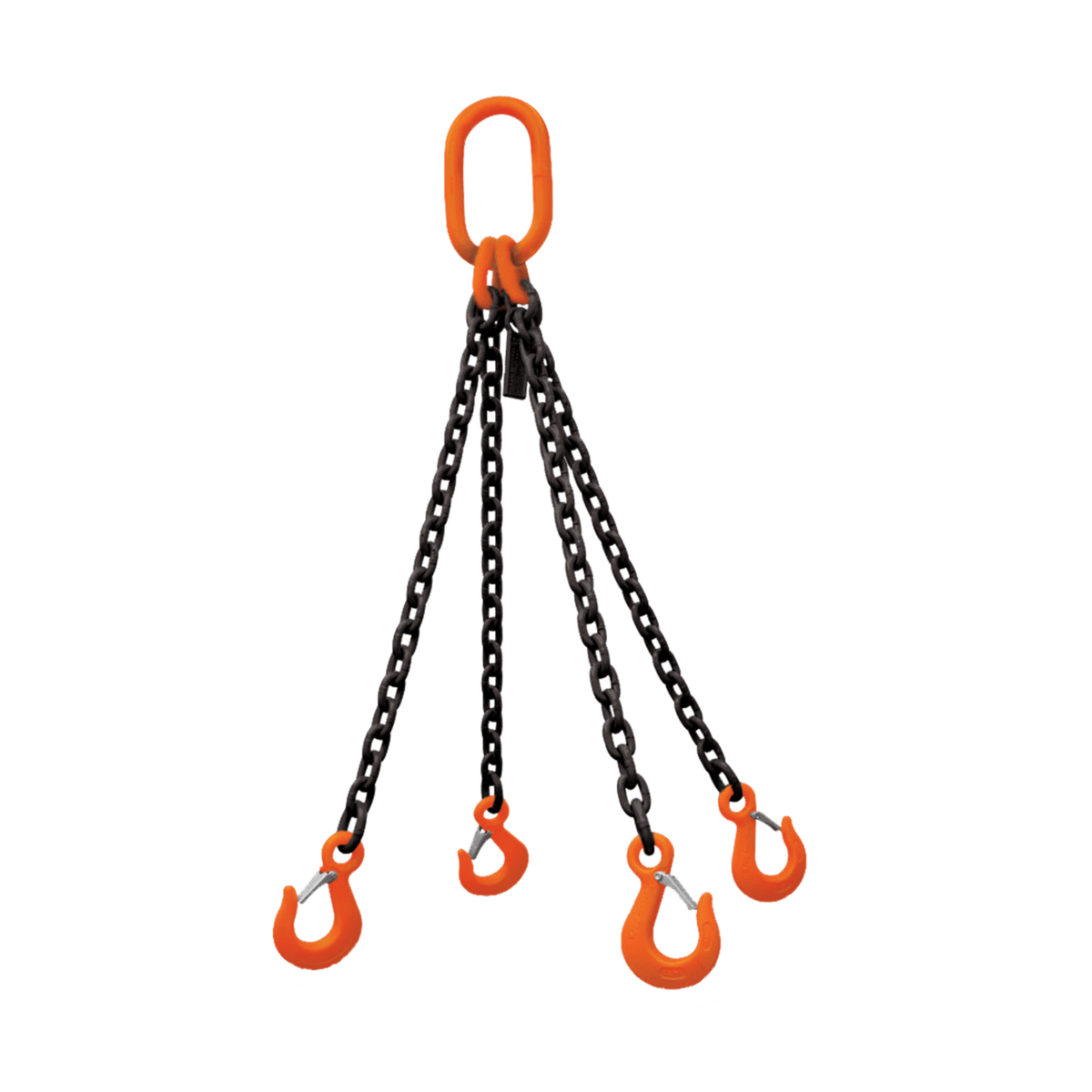 Lift All 3/8" QOS X 8' Mechanical Quad Oblong Sling Hook w/Latches, Grade 100, 384OSML8