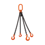 Lift All 3/8" QOS X 8' Mechanical Quad Oblong Sling Hook w/Latches, Grade 100, 384OSML8