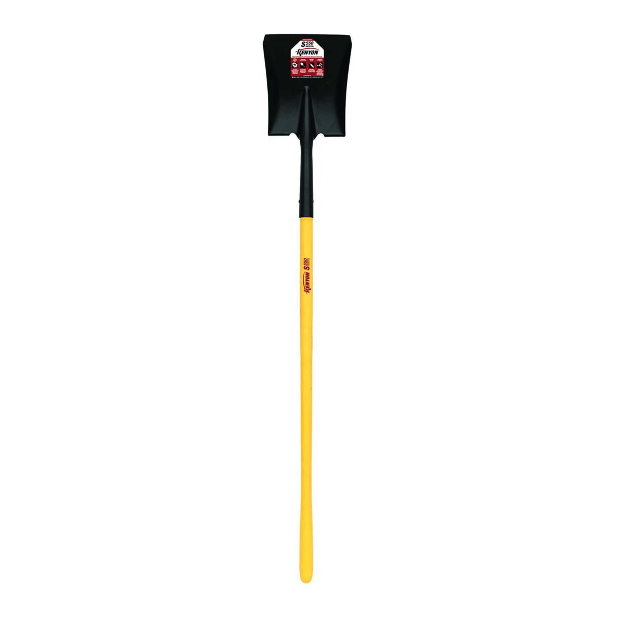 Kenyon 16 Ga. #2 Square Point Shovel, 48" Polymer Handle