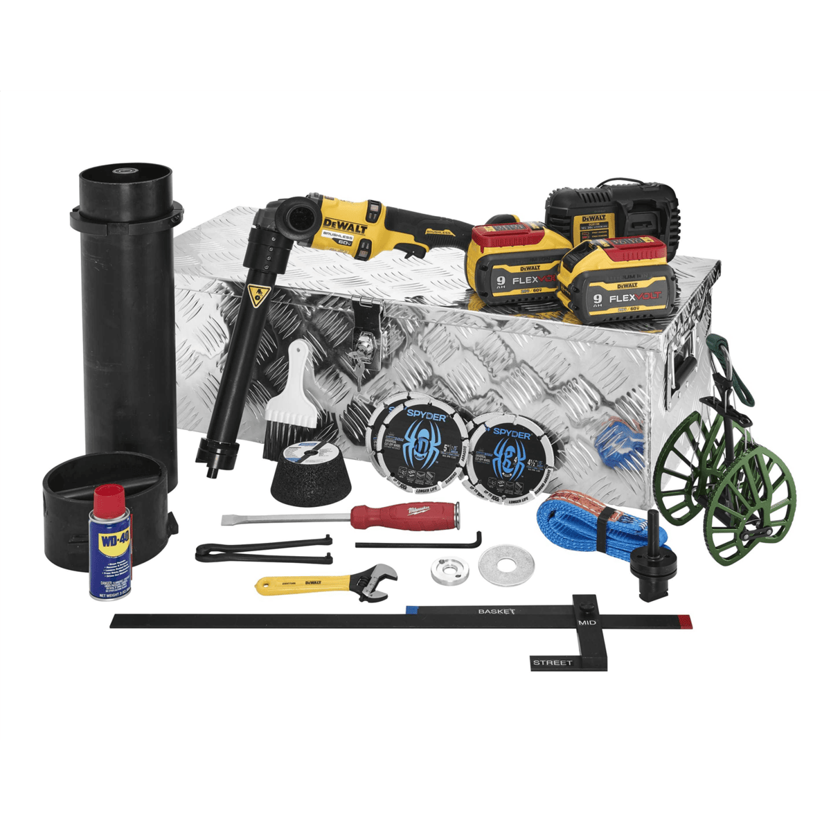 HydroVerge Kerf Cutter Gate Valve Box Repair Tool & Accessories, DeWalt Motor, Cordless Version
