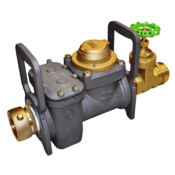 Zenner High-Performance Hydrant Meter w/ Gate Valve, 22"L, Cubic Feet, FHZP25SCF-GV