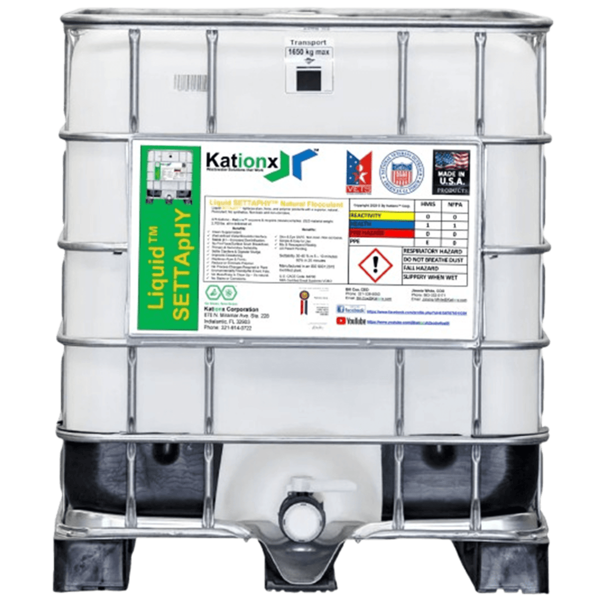 Kationx™ Liquid SETTApHY™ Natural Flocculant, 275 Gallon