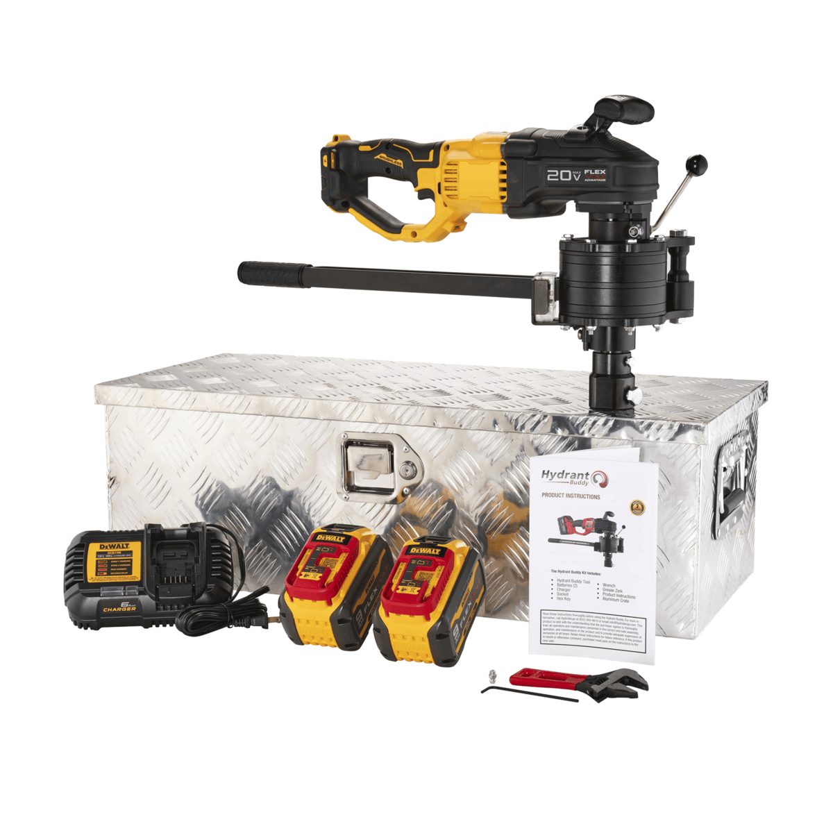 Hydro Verge Hydrant Buddy Portable Cordless Hydrant and Gate Valve Exerciser, DeWalt Motor