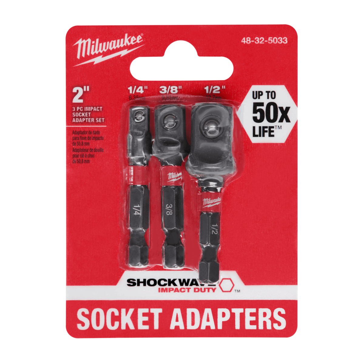 MILWAUKEE® SHOCKWAVE™ Impact Hex Shank Socket Adapter Set