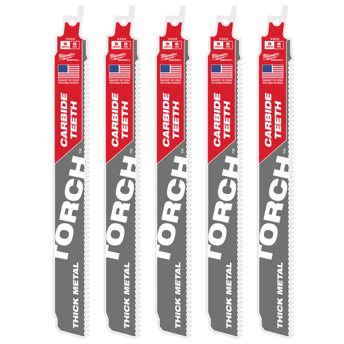 MILWAUKEE® 5-Pack SAWZALL® TORCH™ Carbide Blades