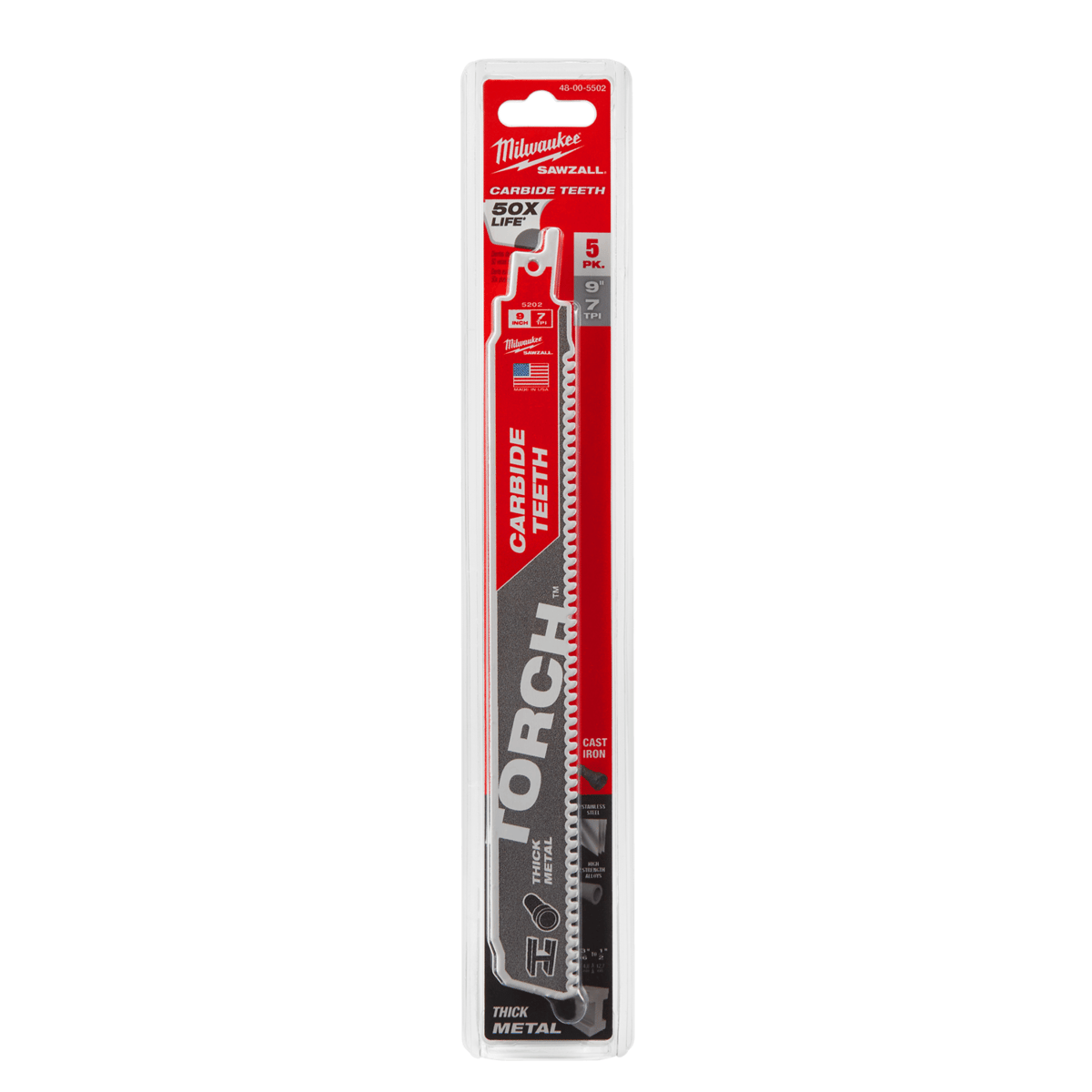 MILWAUKEE® 5-Pack SAWZALL® TORCH™ Carbide Blades