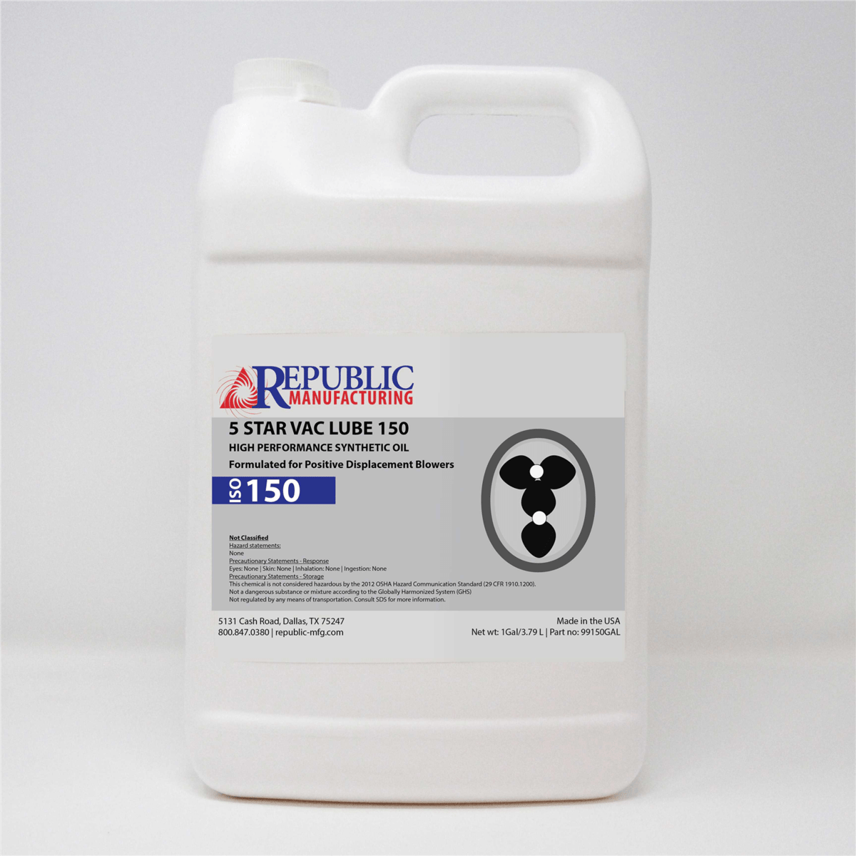 Republic Manufacturing 5 Star Vac LubeISO 150, 1 Gallon
