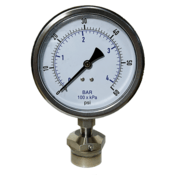 4" SS Pressure Gauge 60 PSI w/ 1/2" NPT(F) Hastelloy C Diaphragm Seal, Fluorolube® Fill