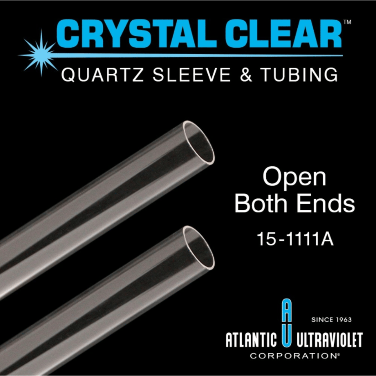 Atlantic Ultraviolet Crystal Clear™ Quartz Sleeve for MINIPURE® MIN-3 & MightyPURE® MP16/16A