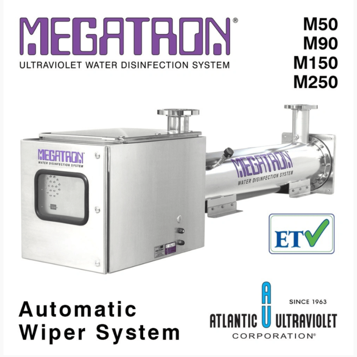 Atlantic Ultraviolet Megatron® Ultraviolet Water Purifier M90 w/ Automatic Wiper 120v